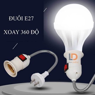 Đui đèn lò xo có công tắc
