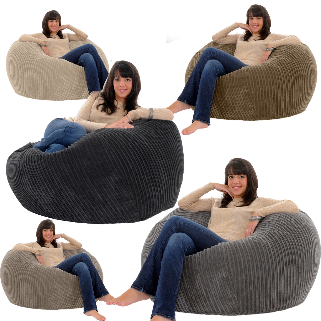 120*100cm Large Bean Bag Chairs Couch Corduroy Sofa Cover Indoor Lazy Seat Adult BeanBag