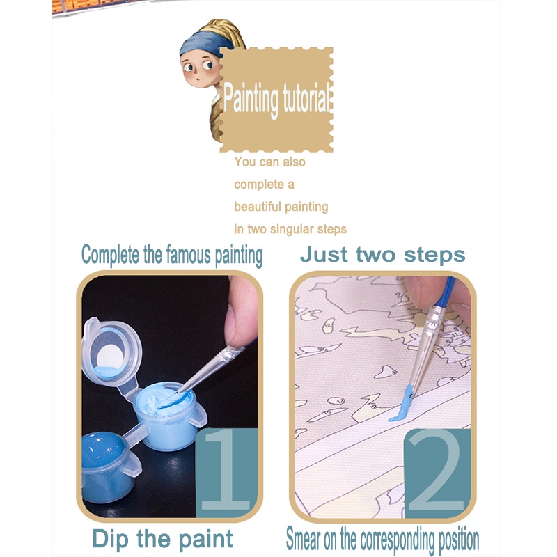 Bộ tranh tô sơn dầu hình Mona Lisa 40 * 50cm