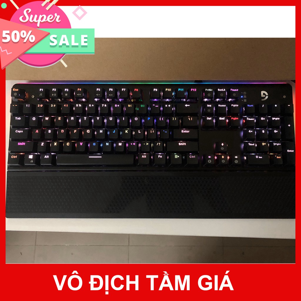 Bàn phím cơ gaming Fuhlen S Subverter led RGB - Blue Switch Black - Chính hãng - Có tem chống hàng giả