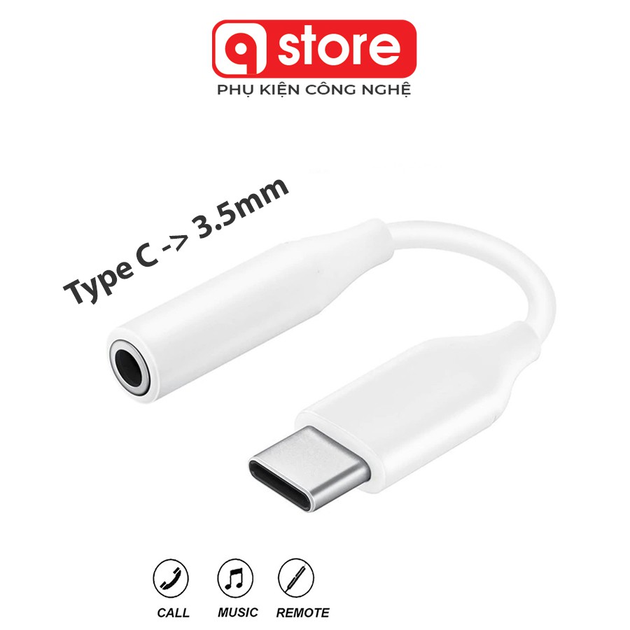 Jack chuyển đổi tai nghe chân type C sang 3.5mm, Cáp chuyển đổi tai nghe hỗ trợ mic, âm thanh chất lượng cao