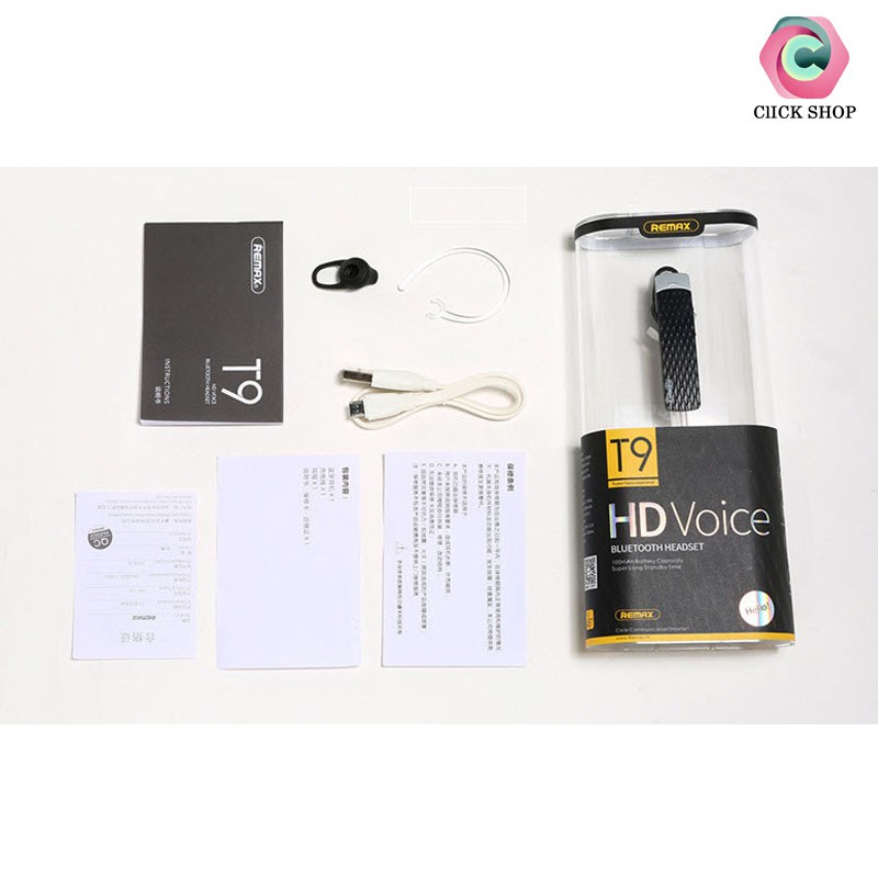 Tai nghe Bluetooth RB-T9 chính hãng - Tai nghe remax t9 dòng 1 tai