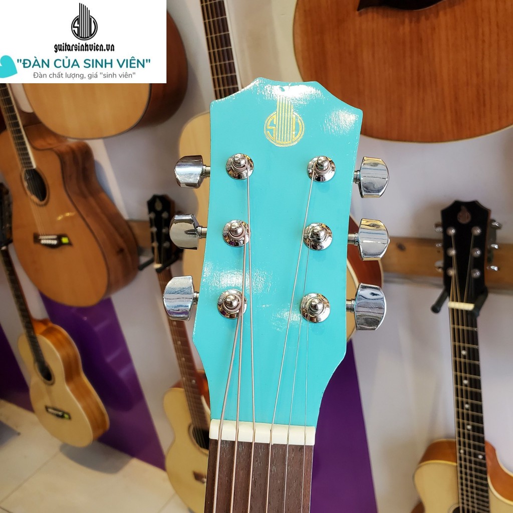 Đàn guitar acoustic màu xanh ngọc chất lượng SV-A1CL - Guitar sinh viên - guitar tập chơi màu xanh - guitarsinhvien.vn
