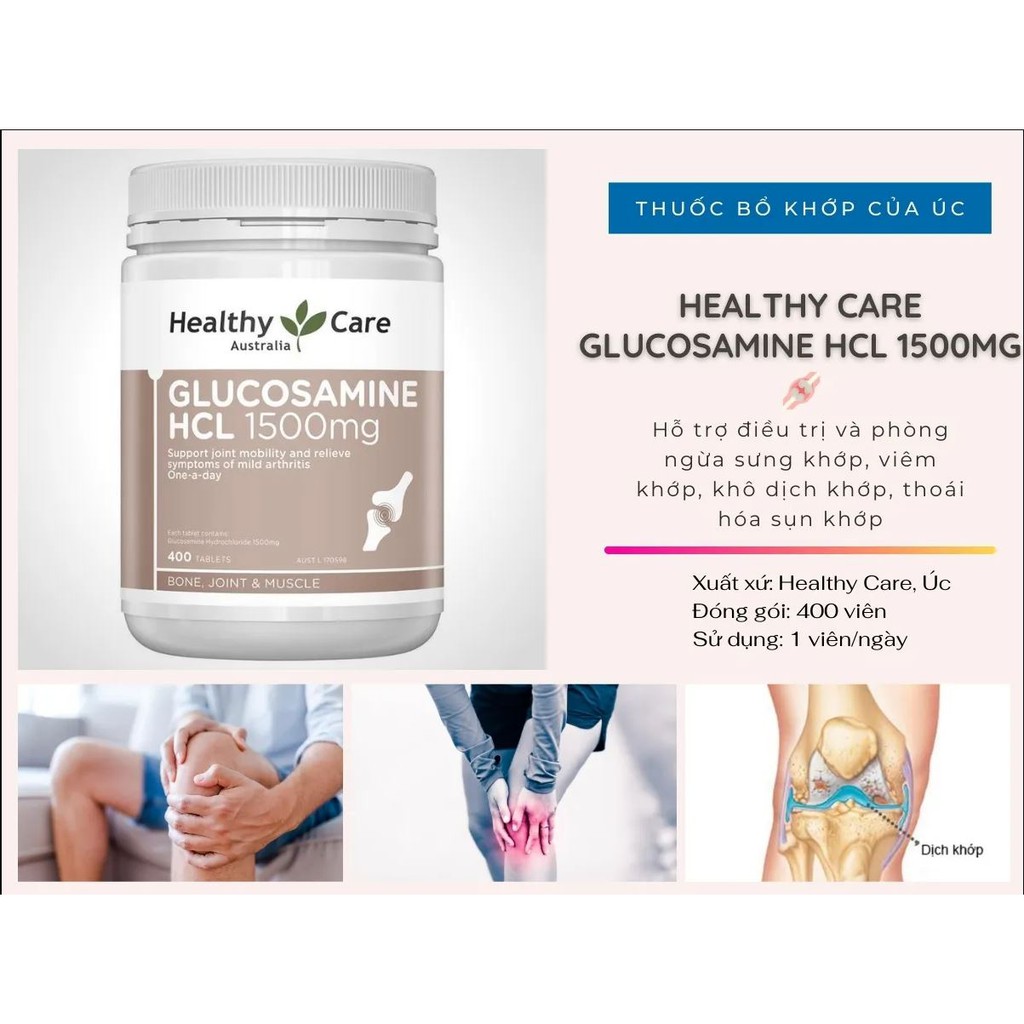 Viên Uống Bổ Xương Khớp Healthy Care Glucosamine HCL 1500mg