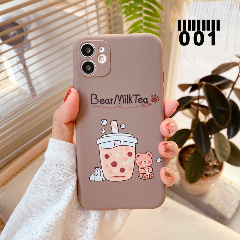 Ốp lưng Huawei Y6 2018 Y6 Y7 Pro 2019 Y6S Y9 Prime 2019 Y6P Y7A Nova 2i 2 Lite 3i 5T 7i Hộp đựng vỏ điện thoại TPU Milk Tea dễ thương
