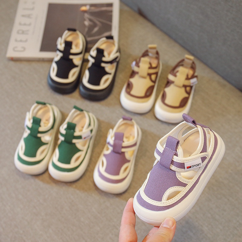 Giày Thể Thao Vải Canvas Kiểu Mới Thời Trang Xuân Hè Cho Bé