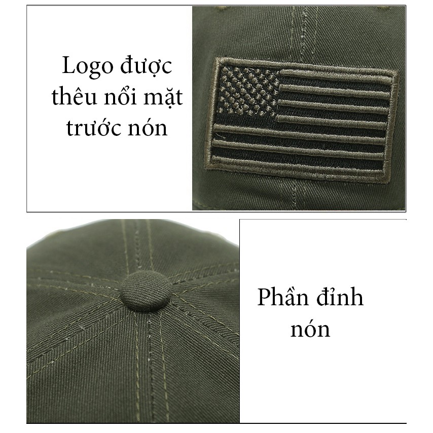 Nón lưỡi trai thêu cờ Mỹ