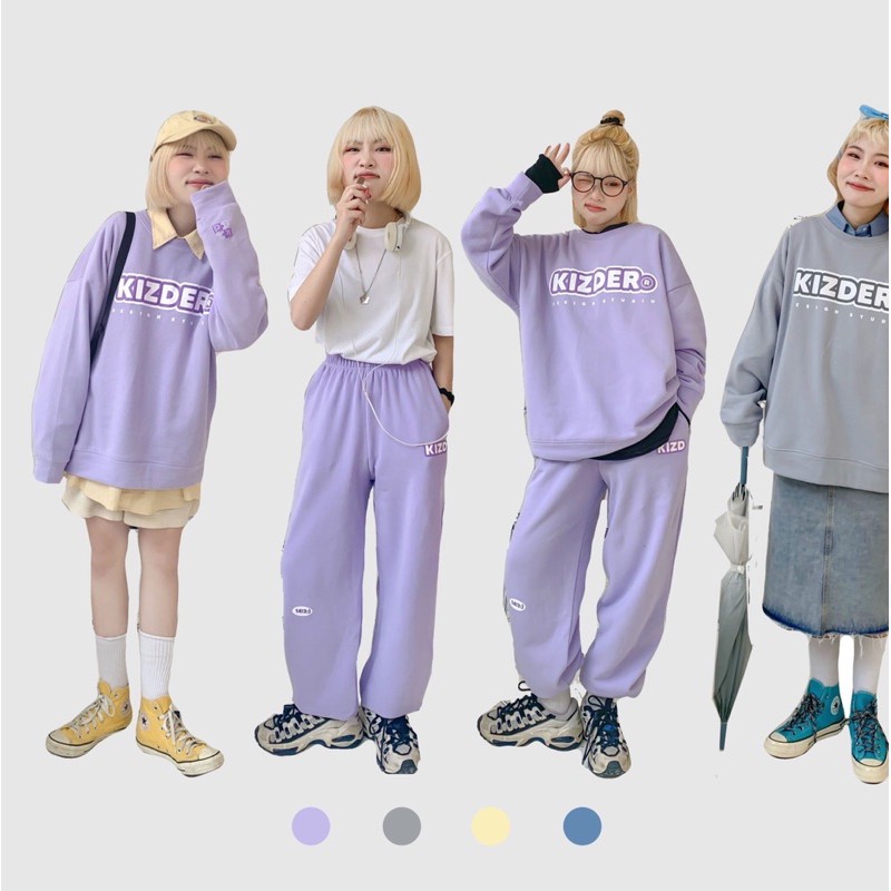 Bộ Set Nỉ KIZDER Unisex Nam Nữ Form Tiêu Chuẩn, Chất liệu co dãn, vải mịn, trẻ trung