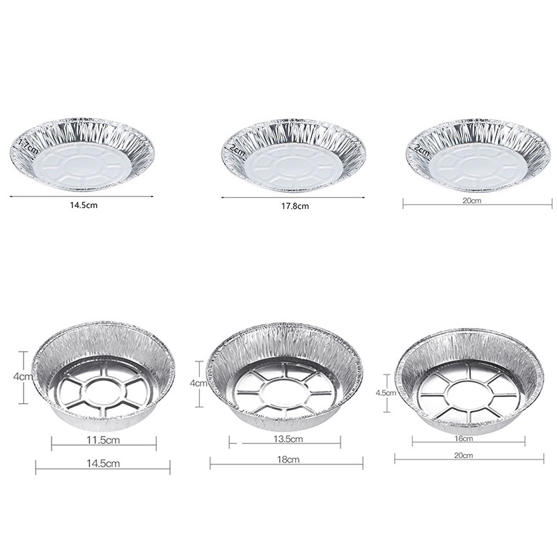 Set 60 Khay Lá Nhôm Hình Tròn Lót Nồi Hấp Chống Dầu Sử Dụng Một Lần Cho Nhà Bếp
