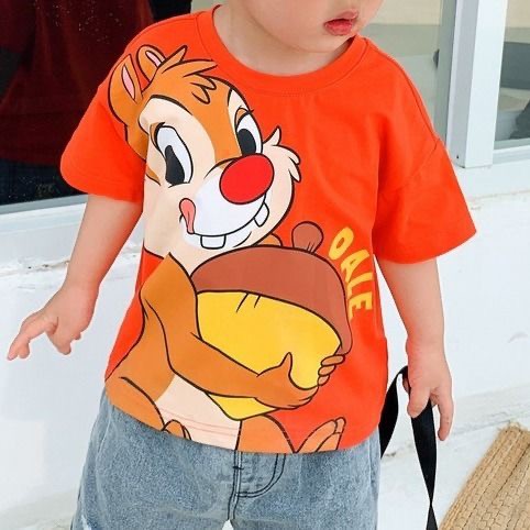 Áo Cộc Tay Cotton In Hình Chuột Mickey, Chó Pluto Đáng Yêu Cho Bé 8-18kg