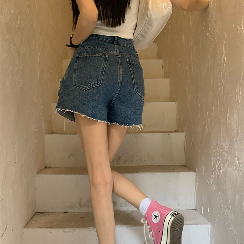 Quần Short Denim Nữ Ống Rộng Thời Trang