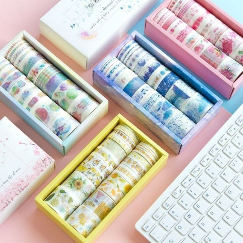 Set 20 cuộn băng dính washi tape trang trí