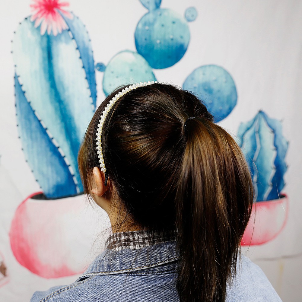 Băng Đô Cài Tóc Đính Ngọc Trai Nhân Tạo Thời Trang