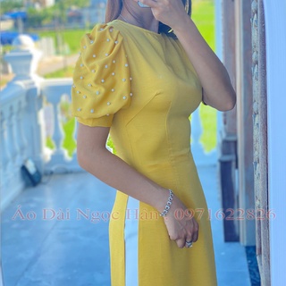 Áo Dài Cách Tân Nữ Tay Bồng Đính Cườm TK02