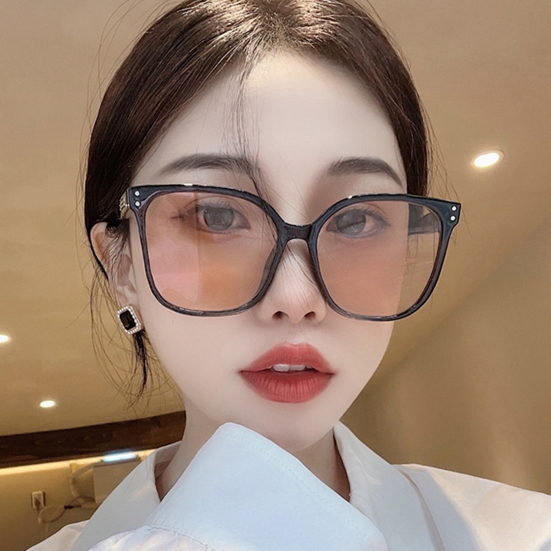 Kính râm nữ Hàn Quốc Kính râm gọng lớn Retro Kính râm chống tia cực tím UV400