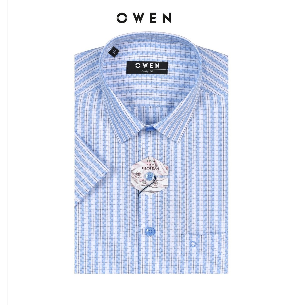 OWEN - Áo sơ mi ngắn tay Owen vải sợi bạch đàn 22696 - Áo sơ mi nam cộc tay | BigBuy360 - bigbuy360.vn