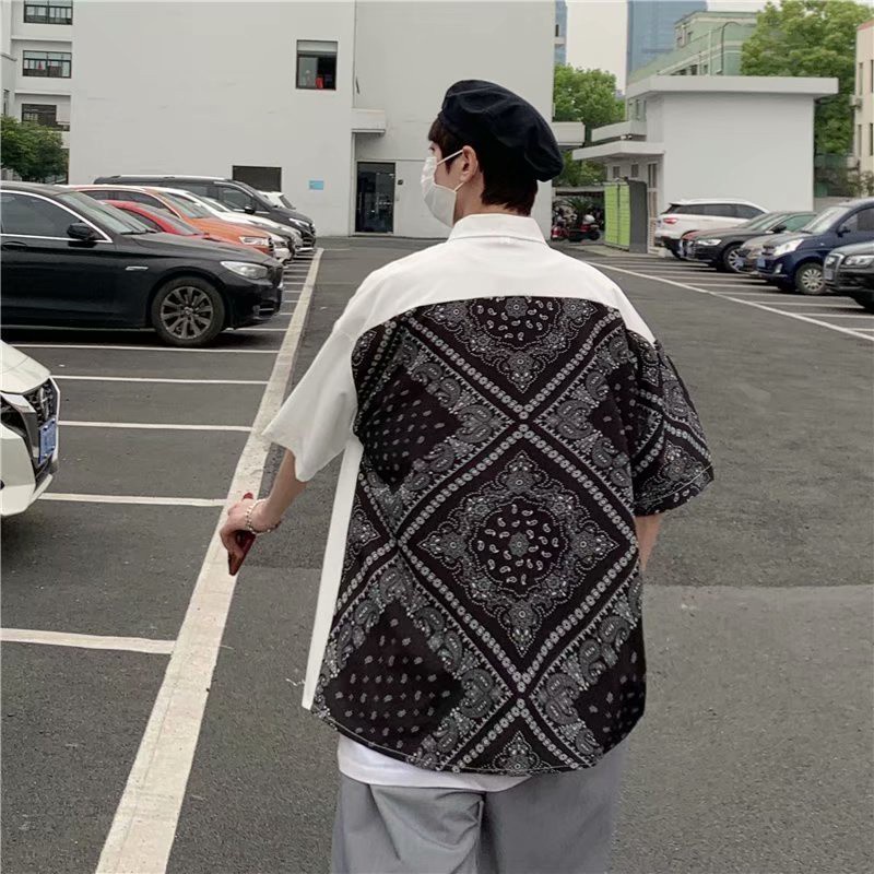 Áo sơ mi tay ngắn in họa tiết thời trang Hàn Quốc cho nam TILAA FASHION AM01