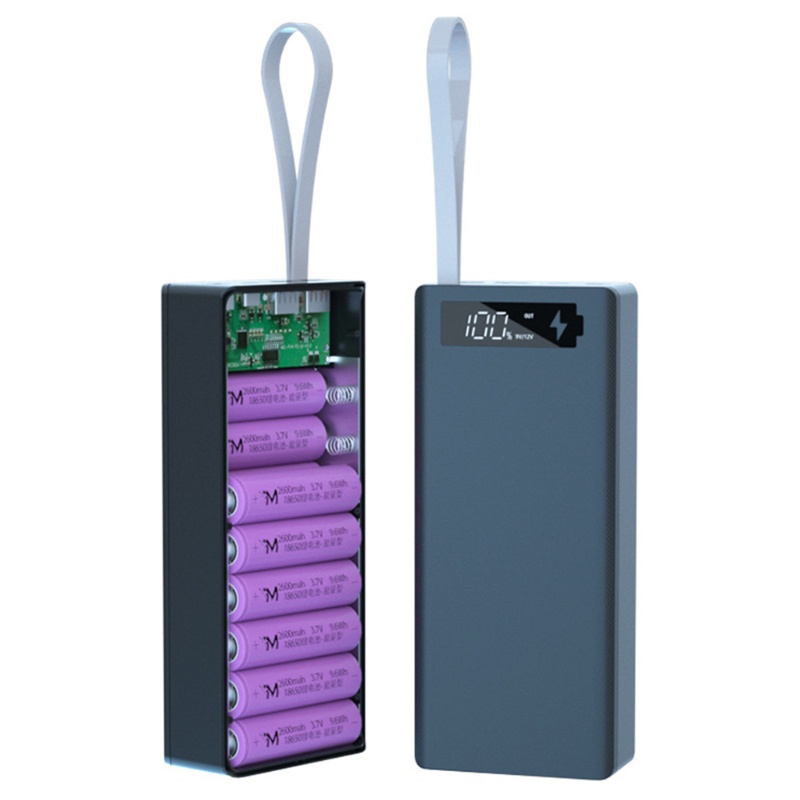 Vỏ Pin Sạc Nhanh QC3 0 PD 16x18650 Không Dùng Pin Có Màn Hình LCD