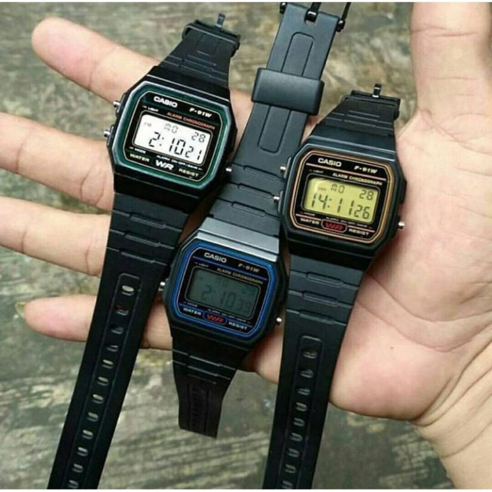 Đồng hồ Casio nam nữ chính hãng f94 , f91 , f201 , f200 - đồng hồ điện tử dây nhựa huyền thoại chống nước 5atm hàng xịn