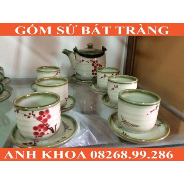 Bộ hoa đào - Gốm sứ Bát Tràng Anh Khoa