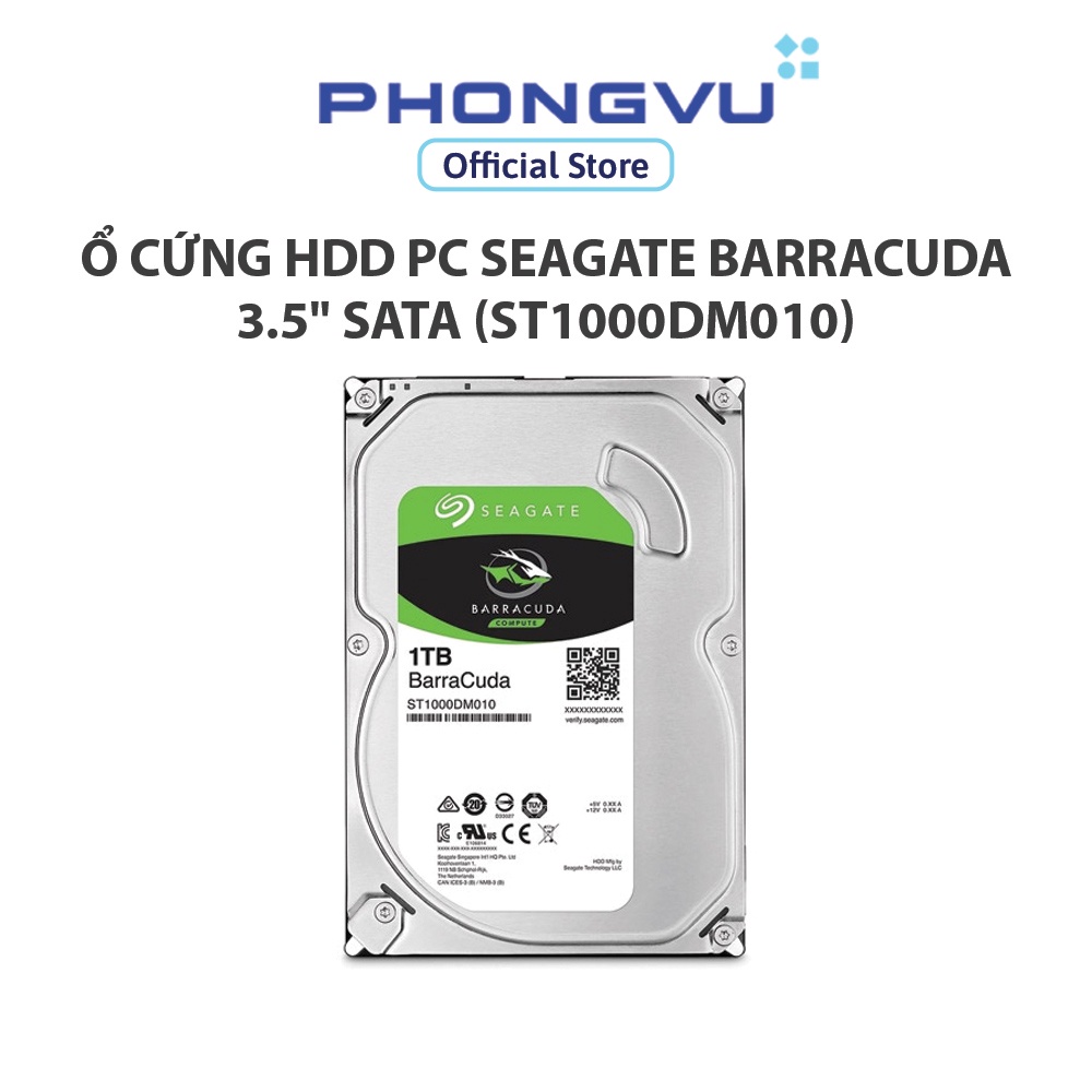 Ổ cứng HDD PC Seagate Barracuda 1TB 3.5&quot; SATA (ST1000DM010) - Bảo hành 24 tháng