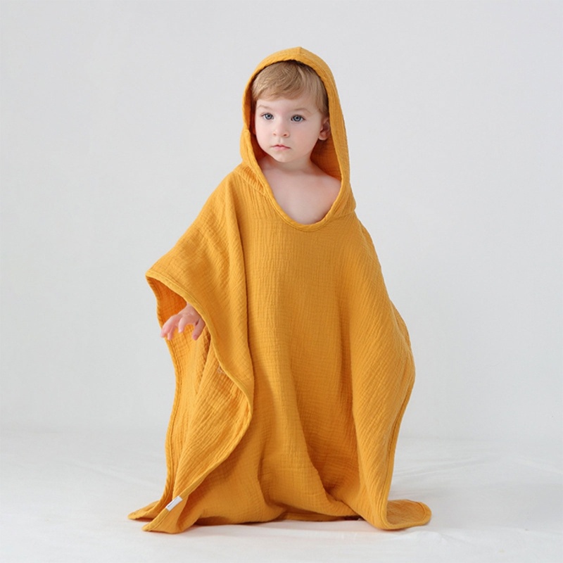 Áo Choàng Tắm Cotton Có Mũ Trùm Xinh Xắn Dành Cho Bé