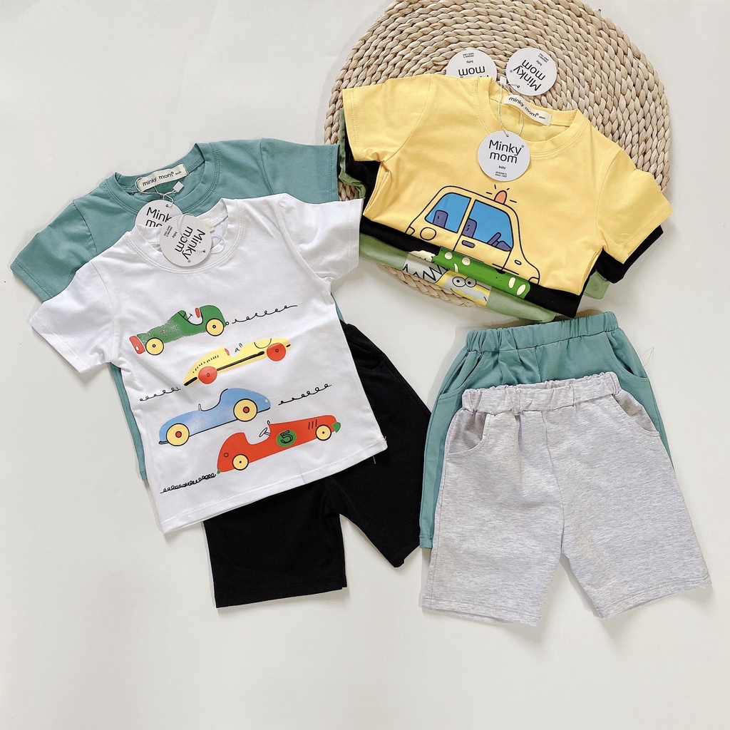 [RẺ VÔ ĐỊCH] Bộ cộc tay quần đùi cotton họa tiết trẻ em Minky mom