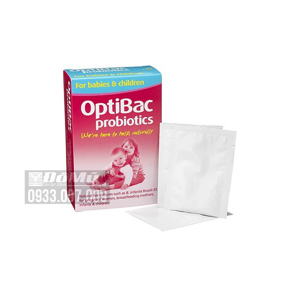 Men vi sinh hỗ trợ tiêu hoá cho trẻ từ sơ sinh OptiBac Hồng