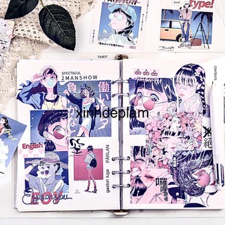 Postcard giấy nền Anime Girl 90s cô gái cổ điển dễ thương