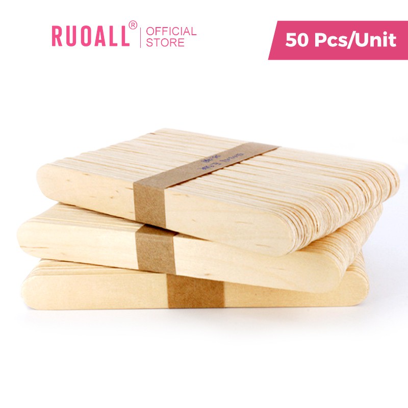  Set 50 Que Gỗ RUOALL Bôi Sáp Tẩy Lông Dùng Một Lần