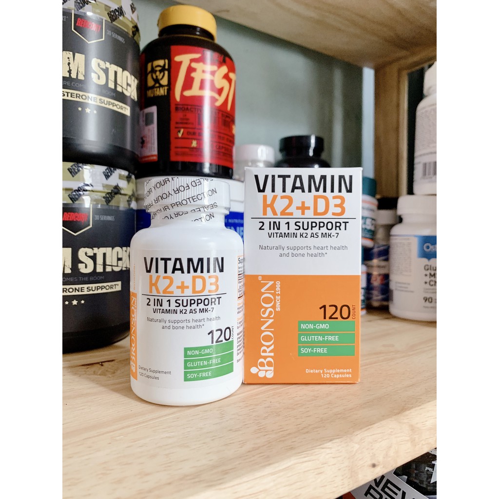 Bronson Vitamin D3 + K2 120 viên - Tăng Cường Xương Khớp