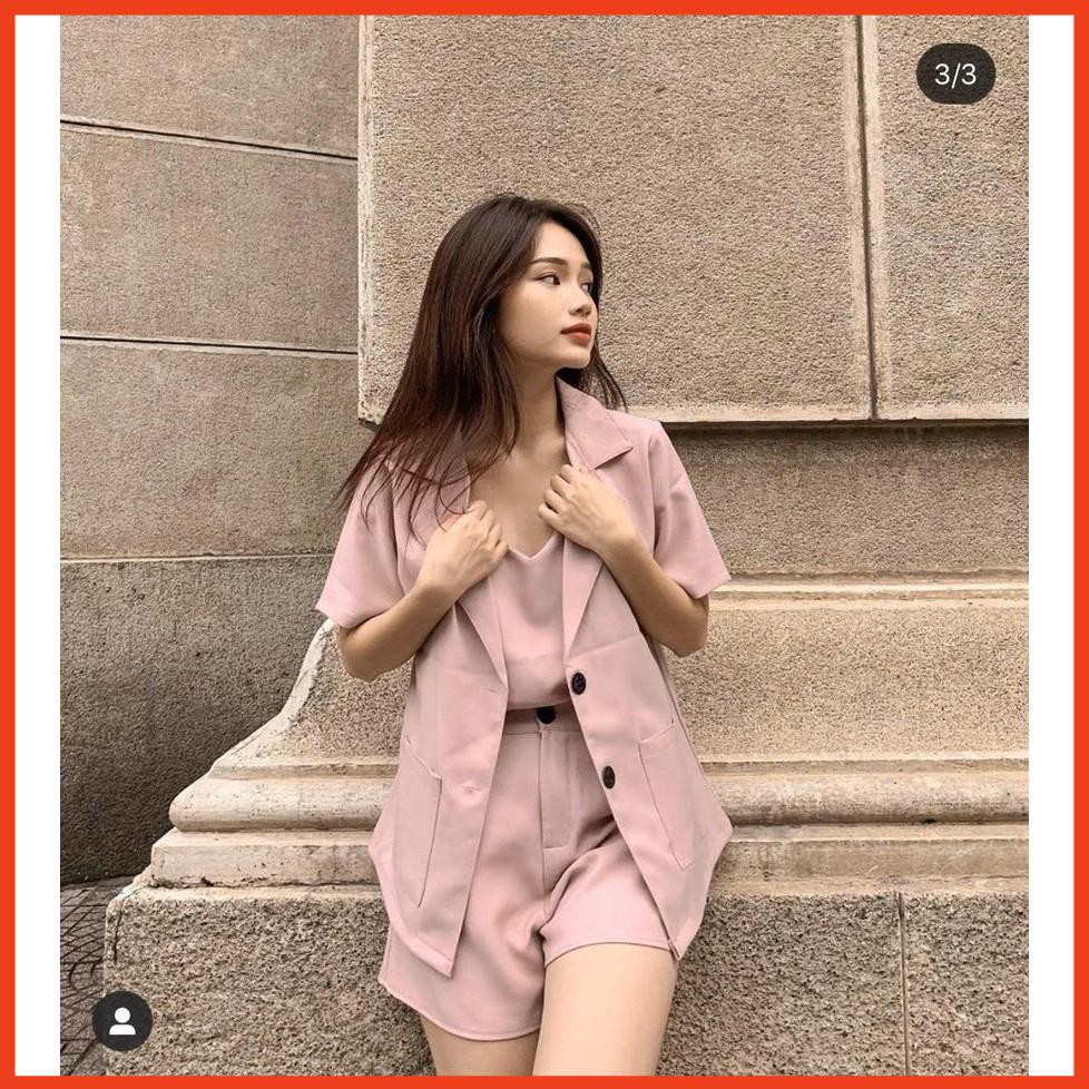 [ HÀNG CÓ SẴN ƯU ĐÃI] Set vest hồng 3 món đẹp 💖 (hàng đẹp)