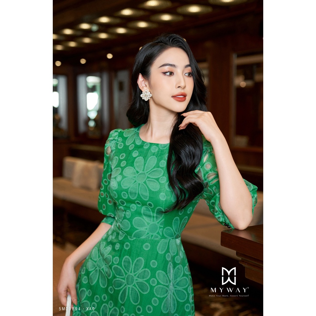 Đầm Ren Nữ Công Sở Dự Tiệc MY WAY Tay Bồng Lỡ Sang Trọng 5MD0894