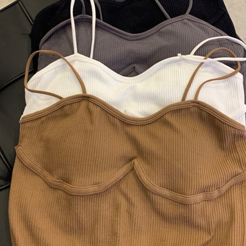 Áo Croptop Hai Dây Màu Sắc Đơn Giản Thời Trang Mùa Hè Cho Nữ