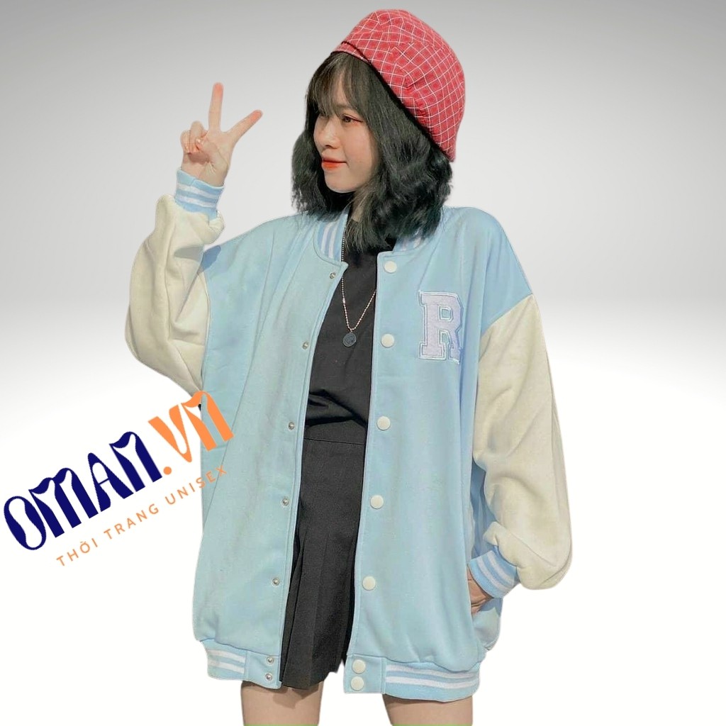 Áo khoác nỉ Cardigan R form rộng Unisex Oman