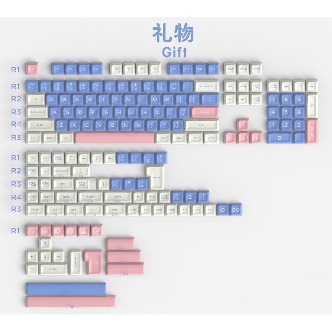 Keycap SA Gift, in doubleshot, 172 nút bàn phím cơ, hãng Aifei, SA profile