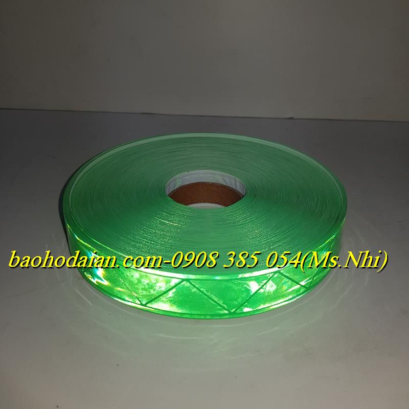 Cuộn dây phản quang nhựa hoạt tiết W bản 2,5cm dài 50m may kèm quần áo- Hình thật