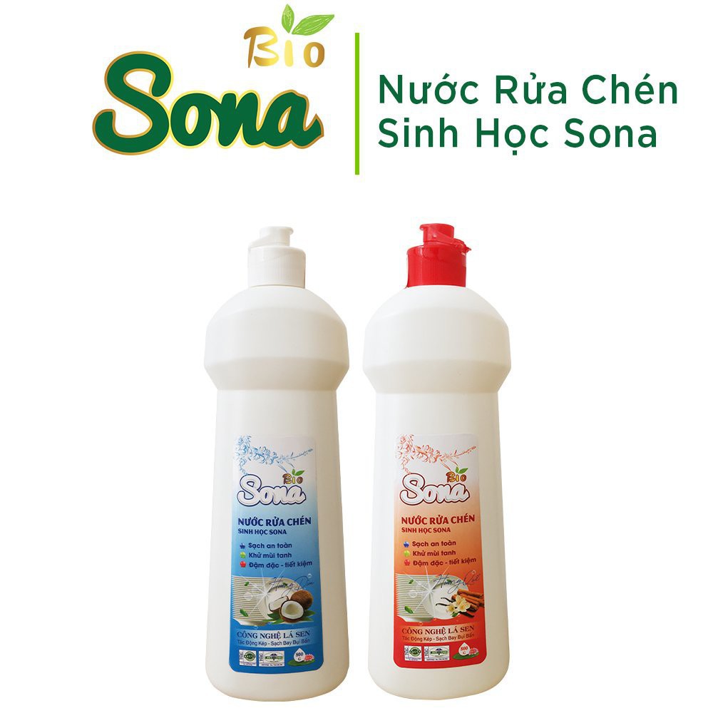 Nước Rửa Chén Sinh Học SoNa 800Gr - Đánh Bay Dầu Mỡ - An Toàn Cho Da Tay