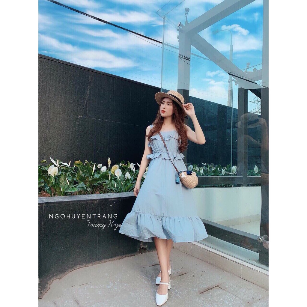 VÁY 2 DÂY TẦNG BÈO ULZZANG