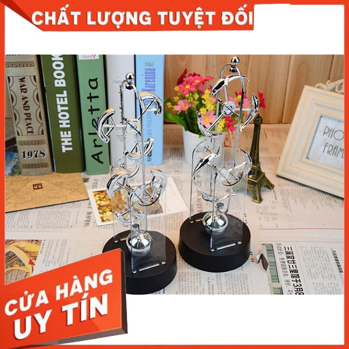 Con lắc Newton dao động vĩnh viễn phiên bản Cá Heo 2 bánh. Đồ chơi trang trí bàn làm việc XẢ STRESS hiệu quả.