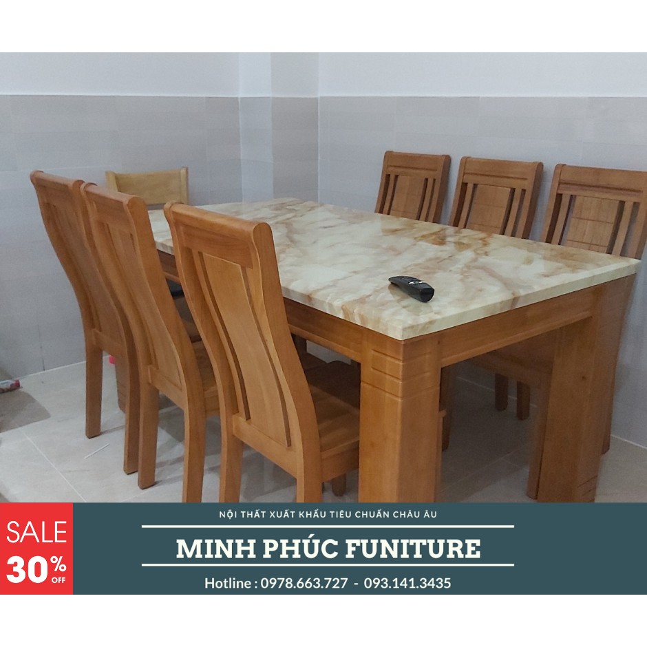 Bàn Ăn mặt đá xuất khẩu châu âu 1m6x6 ghế 03 | BigBuy360 - bigbuy360.vn