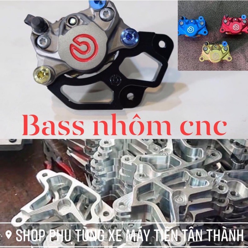 pass nhôm bass cnc heo thắng 2 piston đối xứng