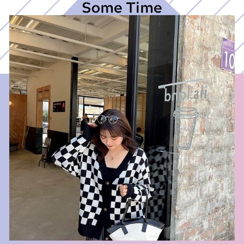 [SIU HOT] ÁO KHOÁC CARDIGAN HỌA TIẾT CARO, FORM ÁO RỘNG VẢI NỈ DÀY MỀM MẠI (có sẵn+đủ size)