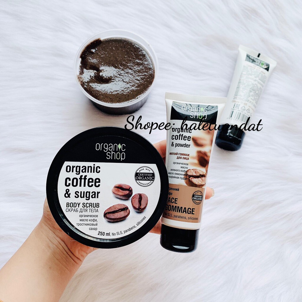 COMBO Tẩy Tế Bào Chết Face + Body Organic Coffee-Ngọc Trai-Orange-Sakura-Mango ( Mặt + Toàn Thân )+ anteka