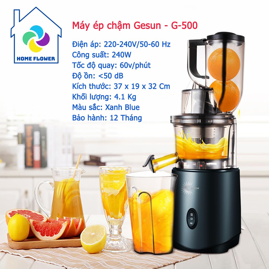 [TẶNG KÈM ẤM SIÊU TỐC GESUN]Máy ép chậm chính hãng Gesun G500 - ép hoa quả, trái cây, rau củ , bảo hành 24 tháng