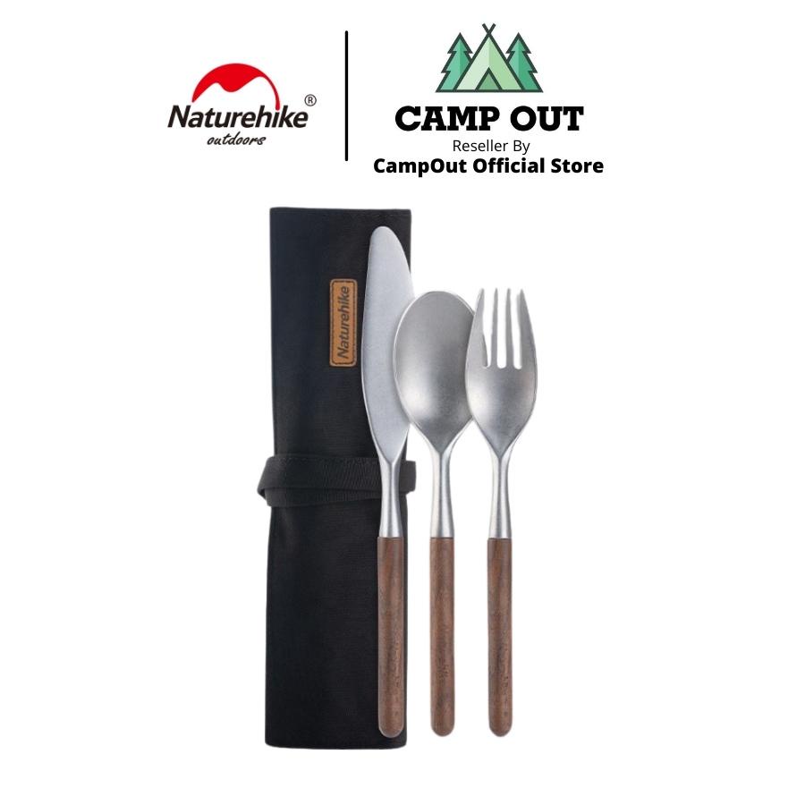 Bộ thìa nĩa dụng cụ ăn uống Naturehike campoutvn NH20CJ014 sang xịn cao cấp dã ngoại glamping A359