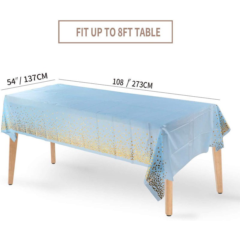 Khăn Trải Bàn Bằng PE Họa Tiết Chấm Bi Màu Vàng Hồng/Bạc/Vàng Cao Cấp Dùng Một Lần