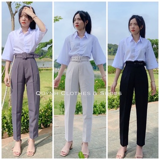 Quần tây kèm đai lưng cao , chụp thật 100%