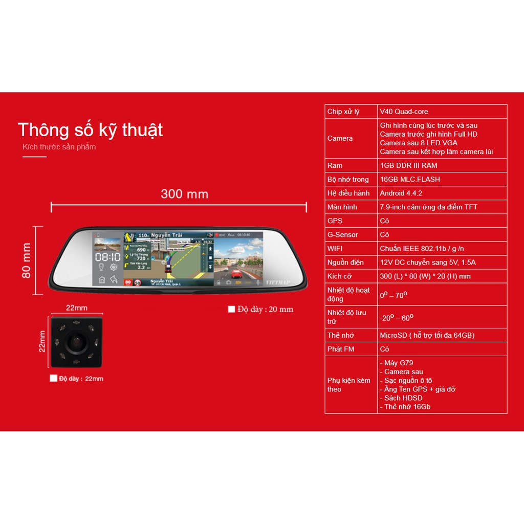 VIETMAP G79 - Camera Hành Trình Ghi Hình Trước Sau+Dẫn Đường+THẺ 32G | BigBuy360 - bigbuy360.vn