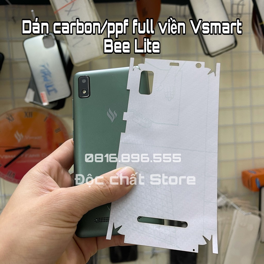 Miếng Dán nhám,carbon, mặt lưng full viền Vsmart BeeLite